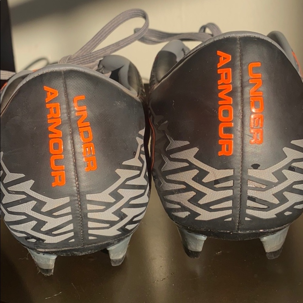 Under Armour Grey and Orange Cleats